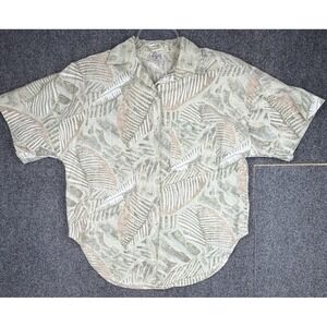 VTG 80s Byer California Button Up Hawaiian Floral Blouse Women's M Beach Chic